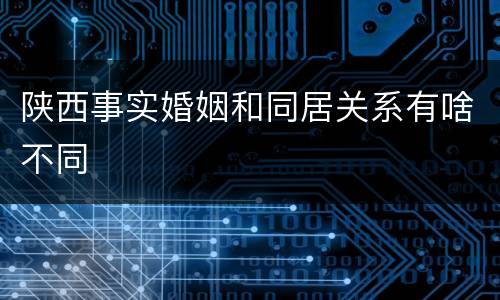 陕西事实婚姻和同居关系有啥不同