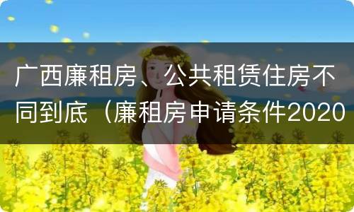 广西廉租房、公共租赁住房不同到底（廉租房申请条件2020广西）