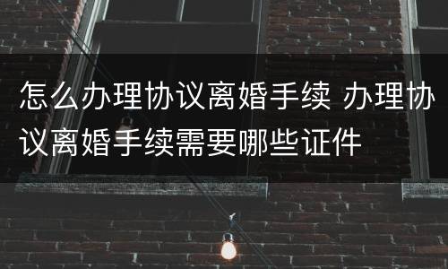 怎么办理协议离婚手续 办理协议离婚手续需要哪些证件