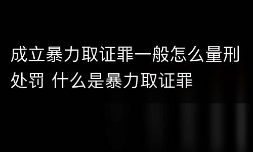 成立暴力取证罪一般怎么量刑处罚 什么是暴力取证罪