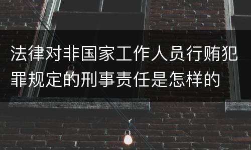 法律对非国家工作人员行贿犯罪规定的刑事责任是怎样的