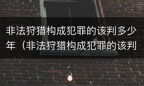 非法狩猎构成犯罪的该判多少年（非法狩猎构成犯罪的该判多少年呢）
