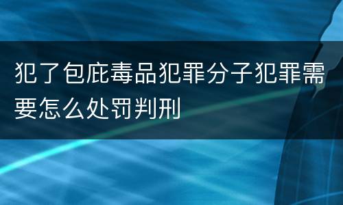 犯了包庇毒品犯罪分子犯罪需要怎么处罚判刑