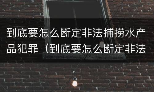 到底要怎么断定非法捕捞水产品犯罪（到底要怎么断定非法捕捞水产品犯罪行为）