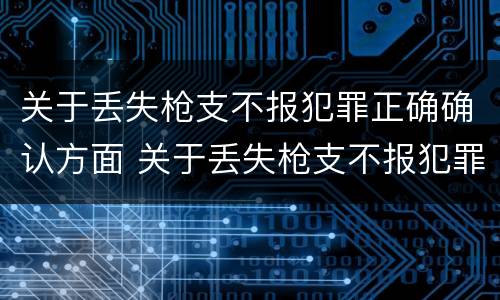 关于丢失枪支不报犯罪正确确认方面 关于丢失枪支不报犯罪正确确认方面的建议