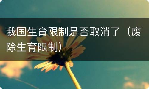 我国生育限制是否取消了（废除生育限制）