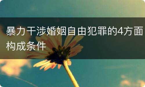 暴力干涉婚姻自由犯罪的4方面构成条件