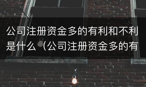 公司注册资金多的有利和不利是什么（公司注册资金多的有利和不利是什么原因）