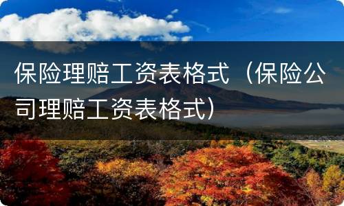 保险理赔工资表格式（保险公司理赔工资表格式）
