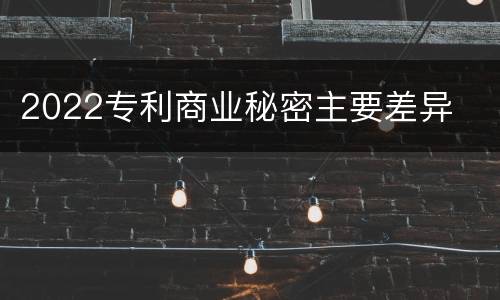 2022专利商业秘密主要差异