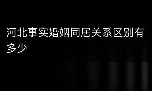 河北事实婚姻同居关系区别有多少
