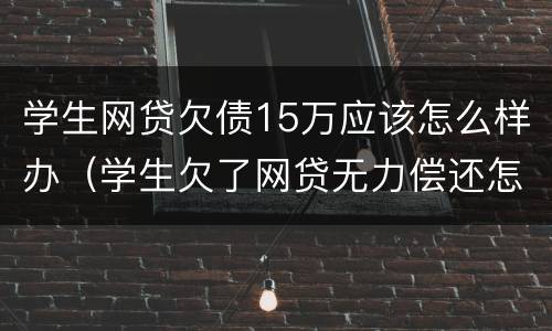学生网贷欠债15万应该怎么样办（学生欠了网贷无力偿还怎么办）