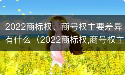 2022商标权、商号权主要差异有什么（2022商标权,商号权主要差异有什么不同）