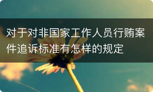 对于对非国家工作人员行贿案件追诉标准有怎样的规定