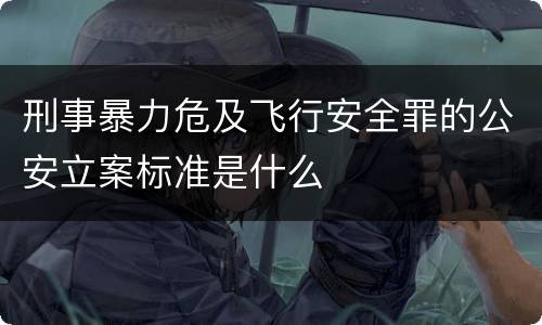 刑事暴力危及飞行安全罪的公安立案标准是什么