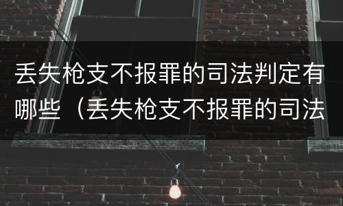 丢失枪支不报罪的司法判定有哪些（丢失枪支不报罪的司法判定有哪些情形）