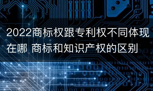 2022商标权跟专利权不同体现在哪 商标和知识产权的区别