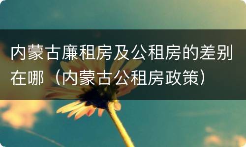 内蒙古廉租房及公租房的差别在哪（内蒙古公租房政策）