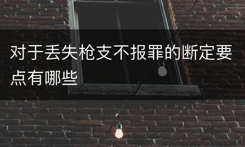 对于丢失枪支不报罪的断定要点有哪些