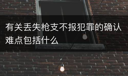 有关丢失枪支不报犯罪的确认难点包括什么