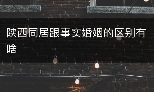陕西同居跟事实婚姻的区别有啥