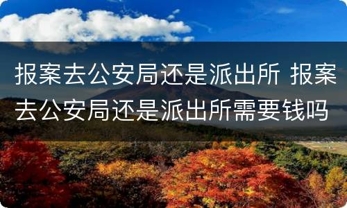 报案去公安局还是派出所 报案去公安局还是派出所需要钱吗