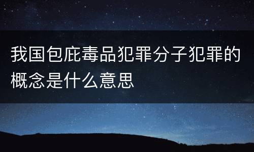 我国包庇毒品犯罪分子犯罪的概念是什么意思
