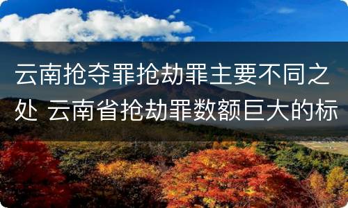 云南抢夺罪抢劫罪主要不同之处 云南省抢劫罪数额巨大的标准