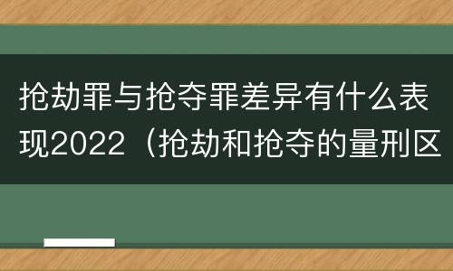 抢劫罪与抢夺罪差异有什么表现2022（抢劫和抢夺的量刑区别）