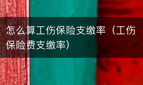 怎么算工伤保险支缴率（工伤保险费支缴率）
