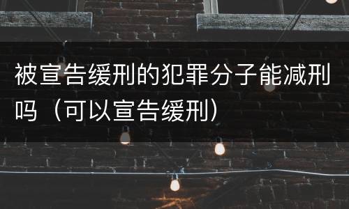 被宣告缓刑的犯罪分子能减刑吗（可以宣告缓刑）