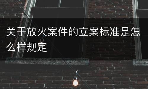 关于放火案件的立案标准是怎么样规定