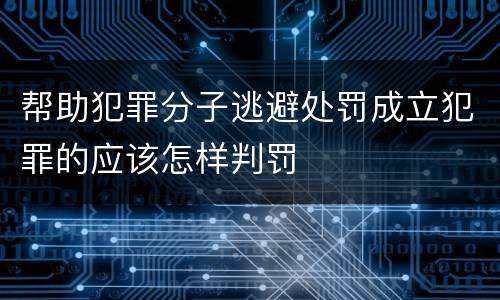 帮助犯罪分子逃避处罚成立犯罪的应该怎样判罚