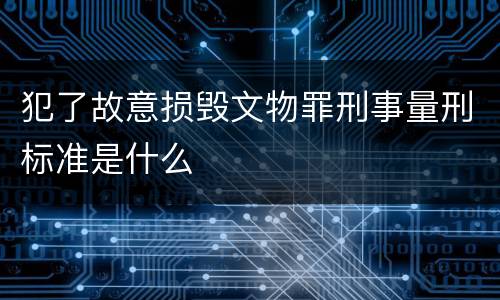 犯了故意损毁文物罪刑事量刑标准是什么