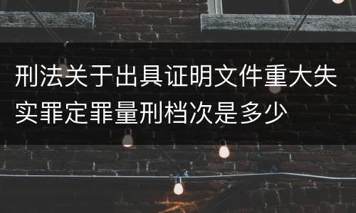 刑法关于出具证明文件重大失实罪定罪量刑档次是多少