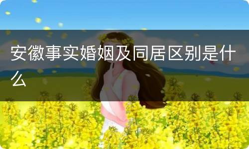 安徽事实婚姻及同居区别是什么