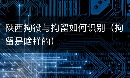 陕西拘役与拘留如何识别（拘留是啥样的）