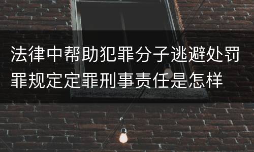 法律中帮助犯罪分子逃避处罚罪规定定罪刑事责任是怎样
