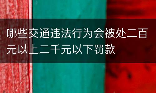 哪些交通违法行为会被处二百元以上二千元以下罚款
