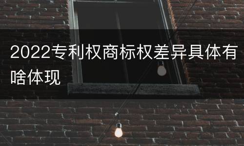 2022专利权商标权差异具体有啥体现