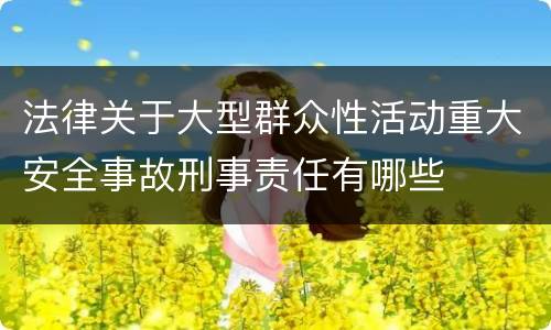 法律关于大型群众性活动重大安全事故刑事责任有哪些