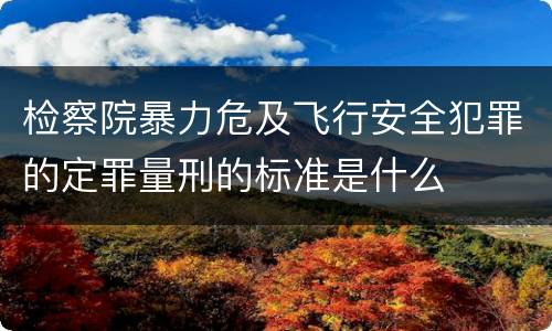 检察院暴力危及飞行安全犯罪的定罪量刑的标准是什么