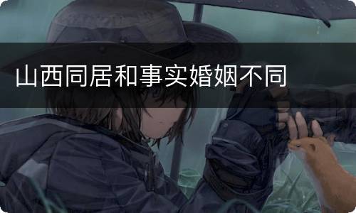 山西同居和事实婚姻不同
