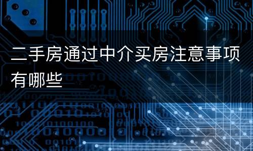 二手房通过中介买房注意事项有哪些