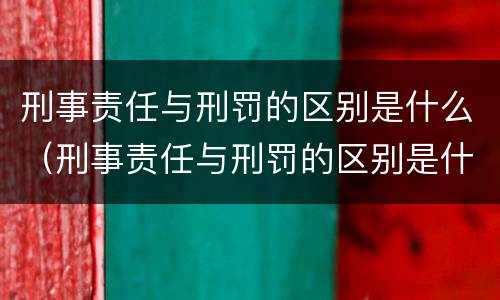 刑事责任与刑罚的区别是什么（刑事责任与刑罚的区别是什么呢）