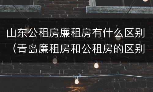 山东公租房廉租房有什么区别（青岛廉租房和公租房的区别）