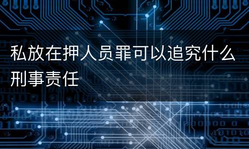 私放在押人员罪可以追究什么刑事责任
