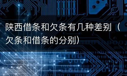 陕西借条和欠条有几种差别（欠条和借条的分别）