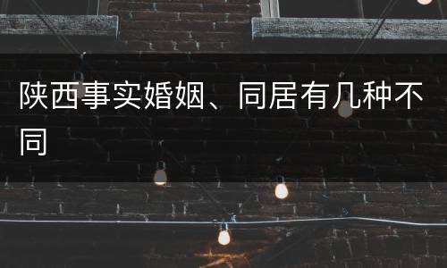 陕西事实婚姻、同居有几种不同