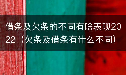 借条及欠条的不同有啥表现2022（欠条及借条有什么不同）
